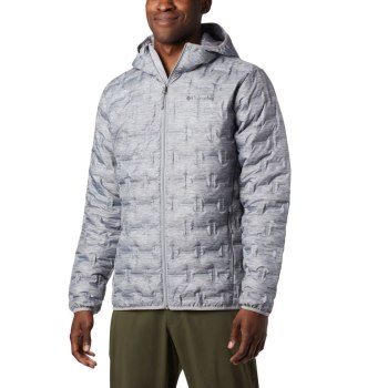 Columbia Delta Ridge Down Hooded, Chamarras Grises Para Hombre | 792016-KRL